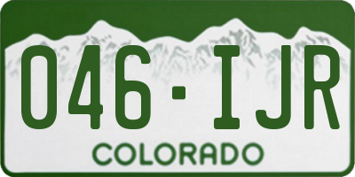 CO license plate 046IJR