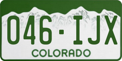 CO license plate 046IJX