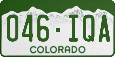 CO license plate 046IQA