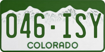 CO license plate 046ISY