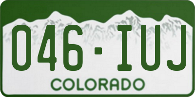 CO license plate 046IUJ