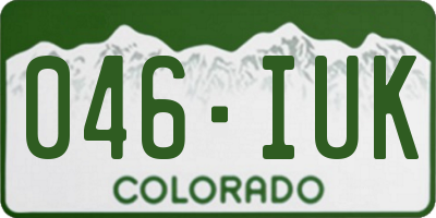 CO license plate 046IUK