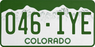CO license plate 046IYE