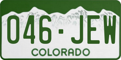 CO license plate 046JEW