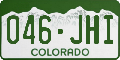 CO license plate 046JHI