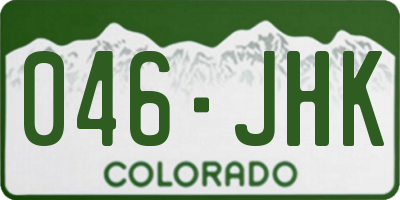 CO license plate 046JHK
