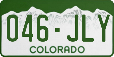 CO license plate 046JLY