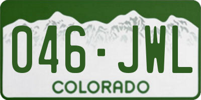 CO license plate 046JWL
