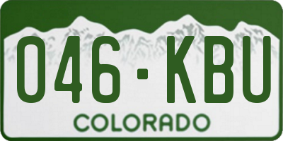 CO license plate 046KBU