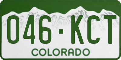 CO license plate 046KCT