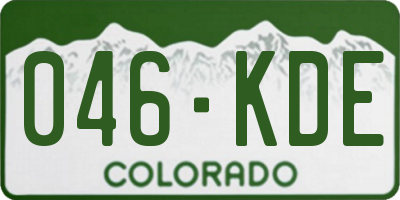 CO license plate 046KDE
