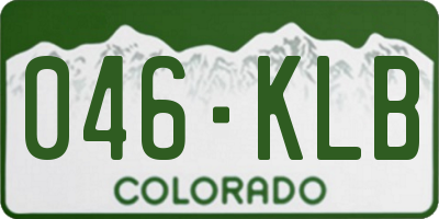 CO license plate 046KLB
