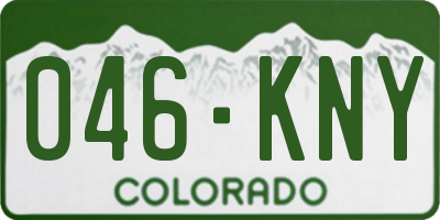 CO license plate 046KNY