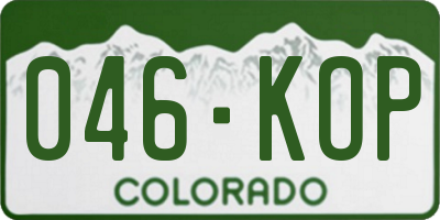 CO license plate 046KOP
