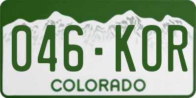 CO license plate 046KOR