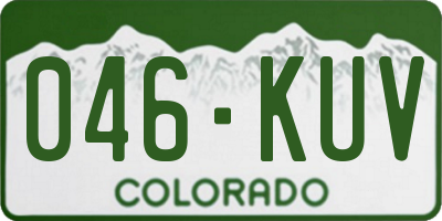 CO license plate 046KUV
