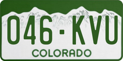 CO license plate 046KVU