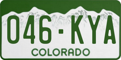 CO license plate 046KYA