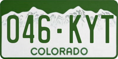CO license plate 046KYT