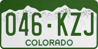 CO license plate 046KZJ