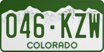 CO license plate 046KZW