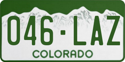 CO license plate 046LAZ