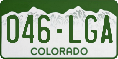 CO license plate 046LGA