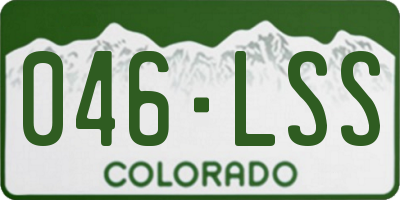 CO license plate 046LSS