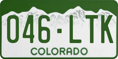 CO license plate 046LTK