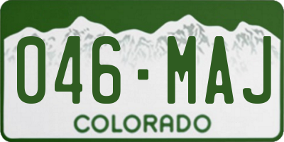 CO license plate 046MAJ
