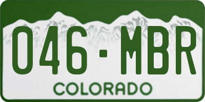 CO license plate 046MBR