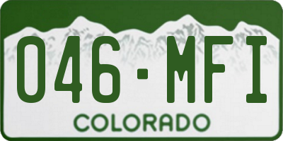 CO license plate 046MFI