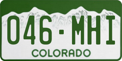 CO license plate 046MHI