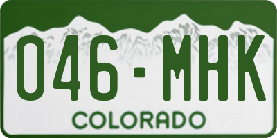 CO license plate 046MHK