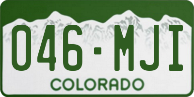 CO license plate 046MJI