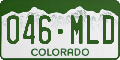 CO license plate 046MLD