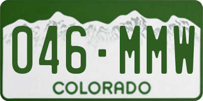 CO license plate 046MMW