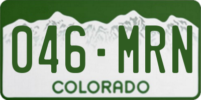 CO license plate 046MRN