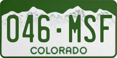 CO license plate 046MSF