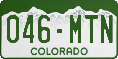 CO license plate 046MTN