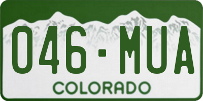 CO license plate 046MUA