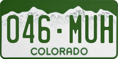 CO license plate 046MUH