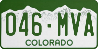 CO license plate 046MVA