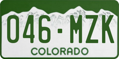 CO license plate 046MZK