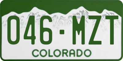 CO license plate 046MZT