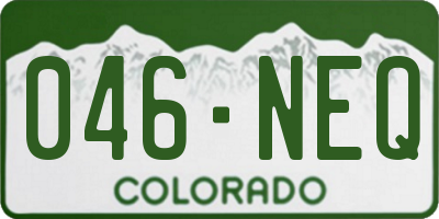CO license plate 046NEQ