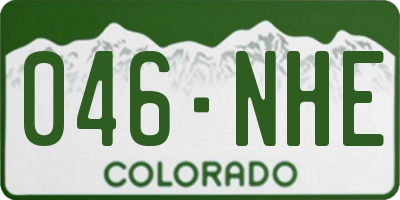 CO license plate 046NHE