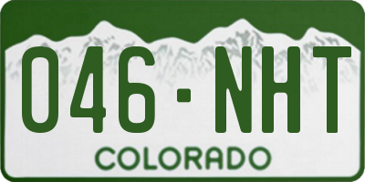 CO license plate 046NHT
