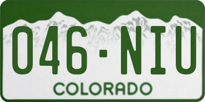 CO license plate 046NIU