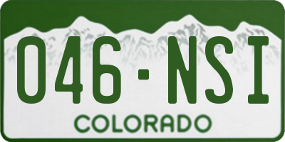 CO license plate 046NSI